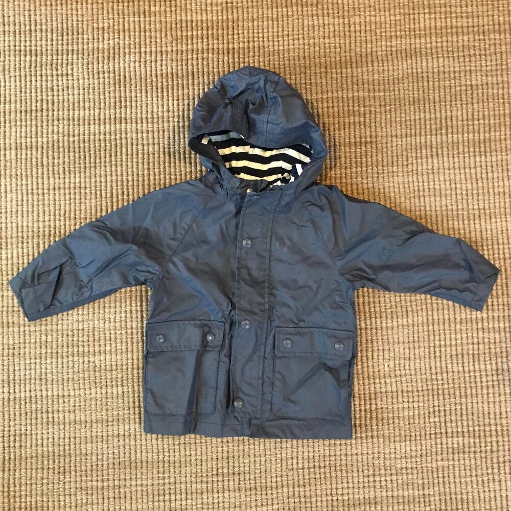 Gap Kids Unisex Navy Lined Hooded Rain Jacket 18-24M